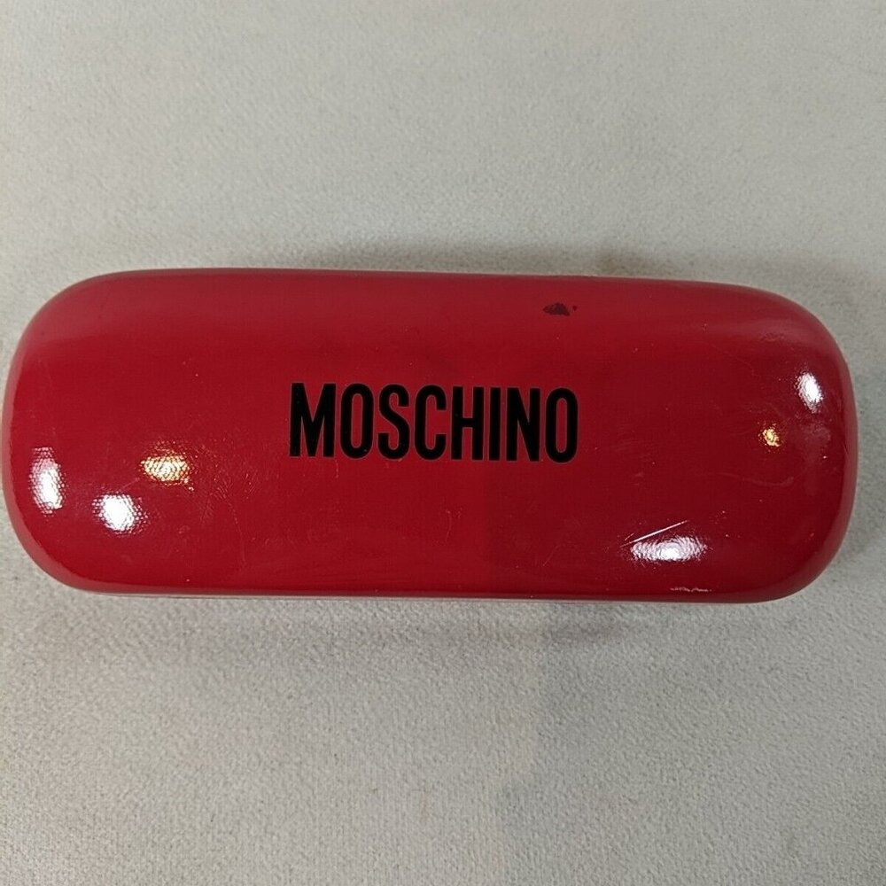 Moschino Red Glasses Case Sunglasses Hard case Gloss Clam Shell Logo Optics eye